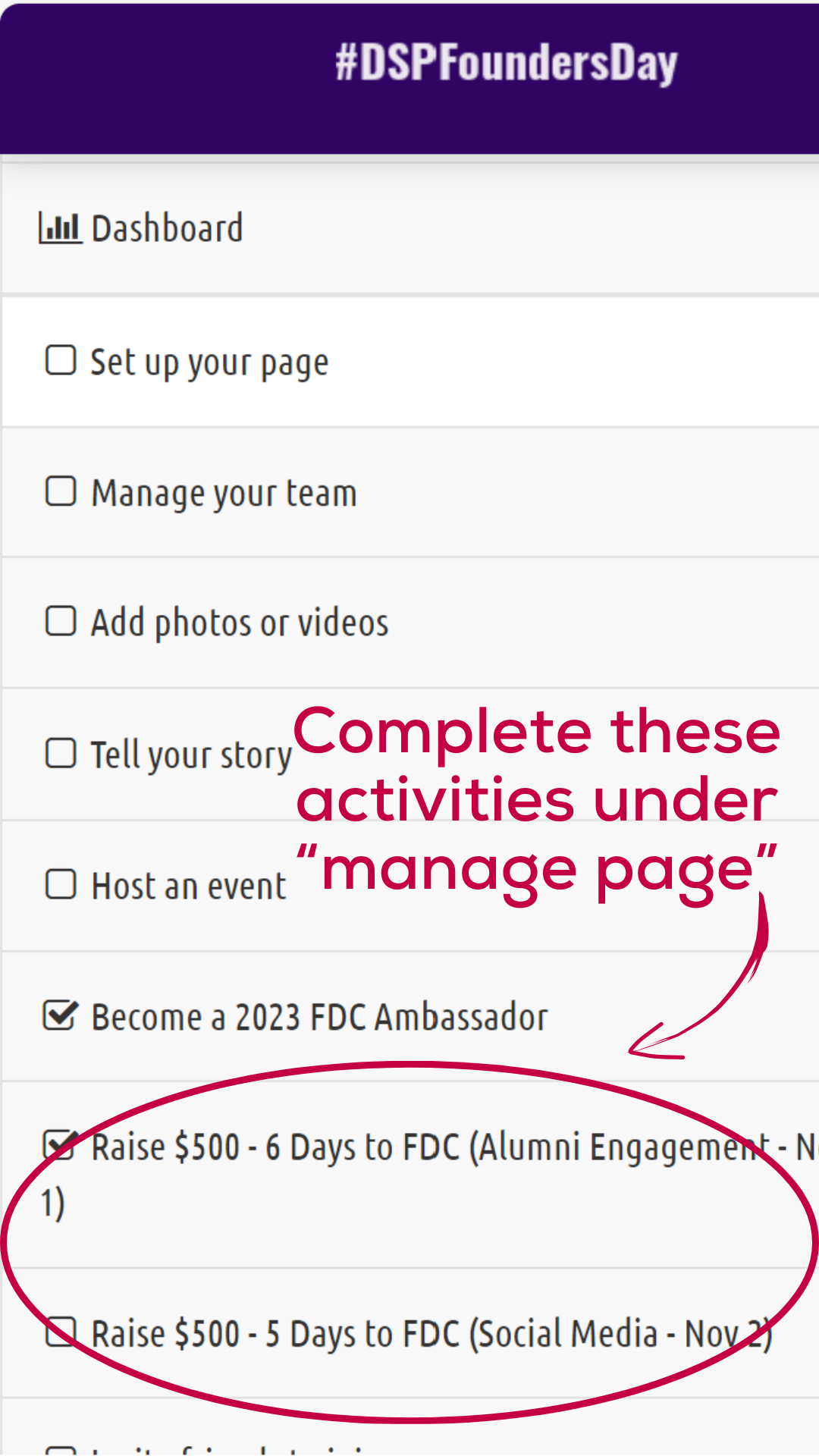 Manage my page
