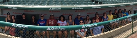 Zeta Xi Lewis in Cubs Dugout